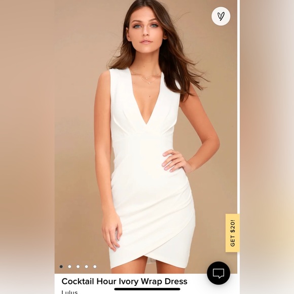 Women’s Lulu’s Ivory Mini Wrap Dress - Picture 3 of 3